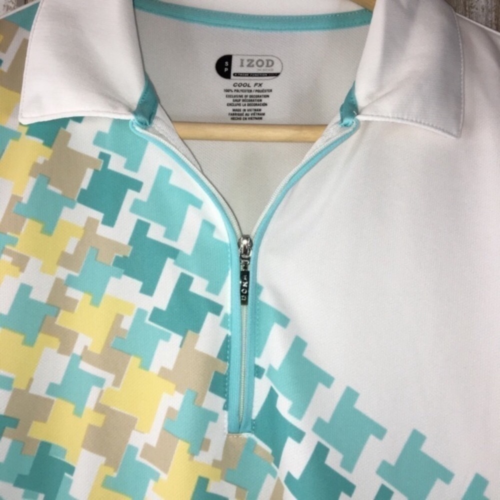 Izod Blue & Yellow Golf Polo - Picture 4 of 5